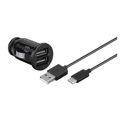 Ladeset für Auto mit Dual-USB Anschluss und USB-C Ladekabel